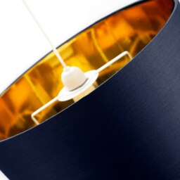 "Rackhams Contemporary Blue Cotton 14"" Table/Pendant Lamp Shade with Shiny Copper Inner" - thumbnail 4