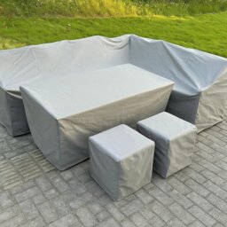 Rackhams Black High Density PVC Rattan Furniture Rain Cover - Custom-Sized For Your Set - thumbnail 1