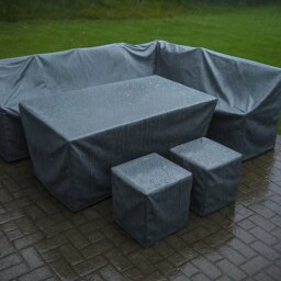 Rackhams Black High Density PVC Rattan Furniture Rain Cover - Custom-Sized For Your Set - thumbnail 6