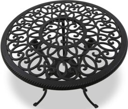 Rackhams BANGUI Black Luxurious Garden and Patio Table and 4 Large Chairs with Armrests Cast Aluminium Bistro Set - thumbnail 2