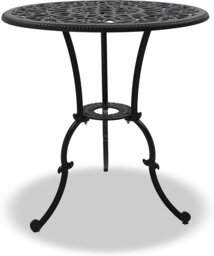 Rackhams BANGUI Black Luxurious Garden and Patio Table and 4 Large Chairs with Armrests Cast Aluminium Bistro Set - thumbnail 3