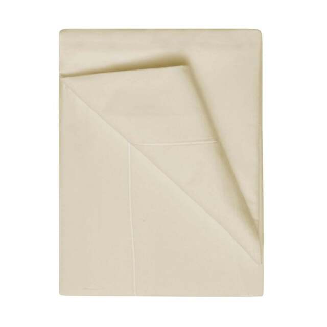 Rackhams 400 Thread Count Egyptian Cotton Flat Sheet - Cream - Cream - Superking - 100% Egyptian Cotton - image 1