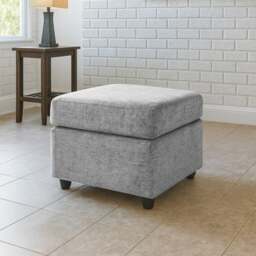 Rackhams Monaco Chenille Fabric Footstool - Blue - thumbnail 5