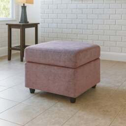 Rackhams Monaco Chenille Fabric Footstool - Blue - thumbnail 6