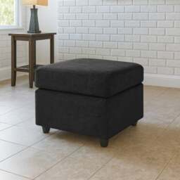 Rackhams Monaco Chenille Fabric Footstool - Blue - thumbnail 3