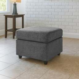 Rackhams Monaco Chenille Fabric Footstool - Blue - thumbnail 2