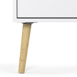 Rackhams Oslo Chest of 5 Drawers (2+3) in White and Oak - White & Oak - Matt - Melamine - thumbnail 6