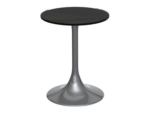 Rackhams Swan Side Tables - Dark Chrome - Black Glass - image 1