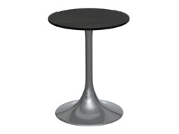 Rackhams Swan Side Tables - Dark Chrome - Black Glass