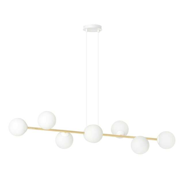 Rackhams GRAVITY Pendant lamp 8 x E14 White, Gold with White Shade - image 1