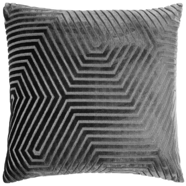 Rackhams Evoke Cut Cushion Cover - Charcoal - 45cm x 45cm - Charcoal - 100% Polyester - image 1