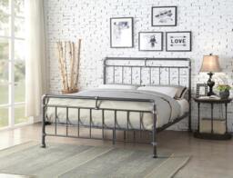 Rackhams Cilcain King Size 5ft Black/Silver Metal Bed Frame - 5ft - Steel - Black/Silver