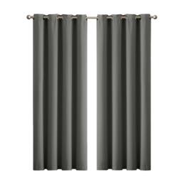 Rackhams 2PC Thermal Blackout Blockout Curtains Eyelet Ring Top Thick Sun Block - 167cm x 137cm - Charcoal - thumbnail 6