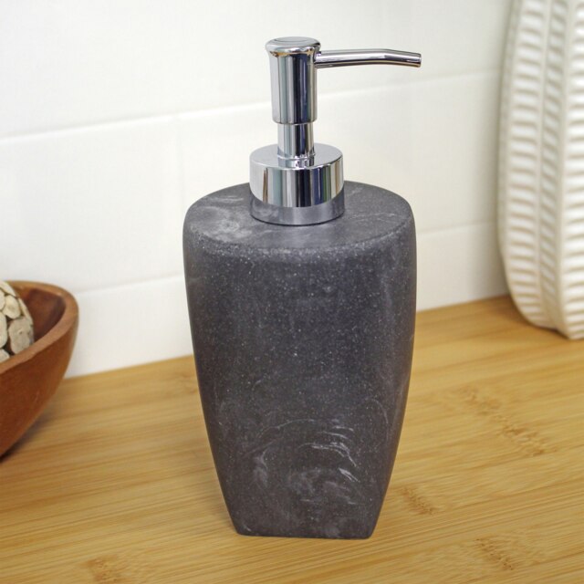 Rackhams Octavia Grey Marble & Chrome Liquid Soap Dispenser - image 1