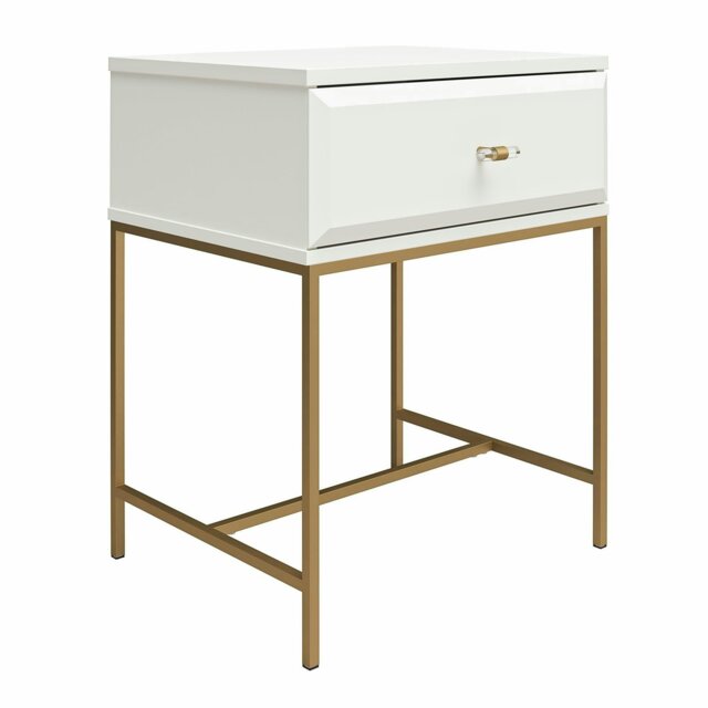 Rackhams Effie Nightstand with 1 Drawer White - White - image 1