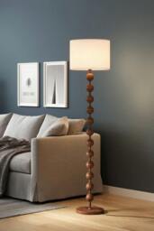 Rackhams Modern Chinese-Inspired Standing Floor Lamp with Fabric lampshade and Metal Base - Multi - One Size - thumbnail 3