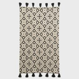 Rackhams Reva Black & White Cotton Geometric Rug - 66 x 200 cm - thumbnail 3