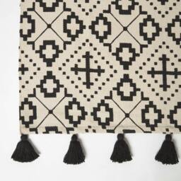 Rackhams Reva Black & White Cotton Geometric Rug - 66 x 200 cm - thumbnail 4