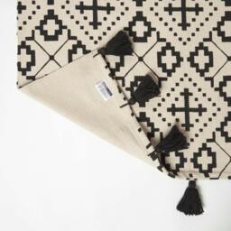 Rackhams Reva Black & White Cotton Geometric Rug - 66 x 200 cm - thumbnail 6