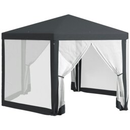 Rackhams Hexagonal Gazebo Patio, Outdoor Canopy Patio Party Tent Dark Grey - thumbnail 2