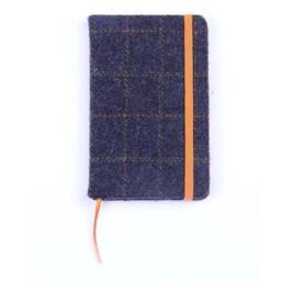 Rackhams Tweed Covered Lined Notebook - Blue Box Tweed