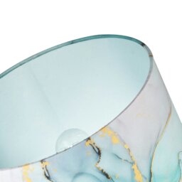 Rackhams Drum Lamp Shade in Marble Effect Cotton Fabric Duck Egg Turquoise and Pink - thumbnail 3