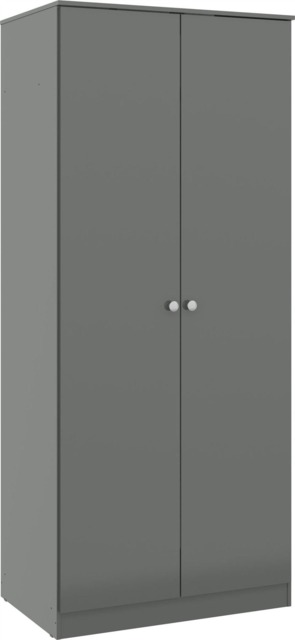 Rackhams Denver 2 Door Double Wardrobe - Grey Gloss - image 1
