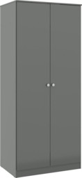 Rackhams Denver 2 Door Double Wardrobe - Grey Gloss