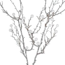 Rackhams Festive Faux Pearl Artificial Plant - Silver/White - One Size - Silver/White - 100% Mixed