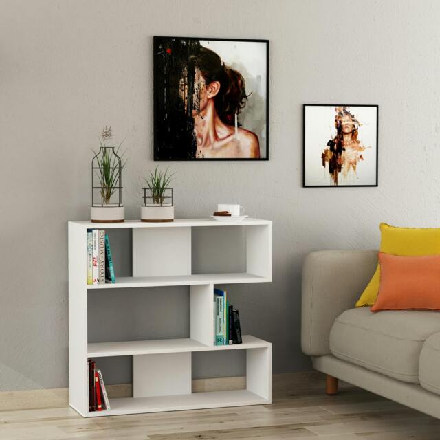 Rackhams Molly Modern Compact Bookcase Display Unit No.1 89cm - White
