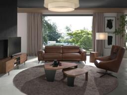 Rackhams Cognac Brown Leather Swivel Armchair 5089 - Modern - Yes - No - thumbnail 6
