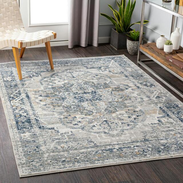 Rackhams Jolie-Vintage Grey Beige Blue Brown Traditional Boho Rug - 200 x 275 cm - image 1