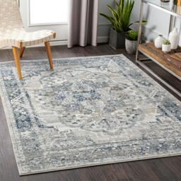 Rackhams Jolie-Vintage Grey Beige Blue Brown Traditional Boho Rug - 200 x 275 cm - thumbnail 1