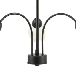 Rackhams Contemporary Ceiling Lamp Fitting in Matte Black with Opal Petal Glass Shades - thumbnail 5