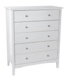 Rackhams Como 5 Drawer Large Chest of Drawers - white - thumbnail 3