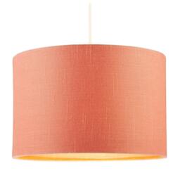 Rackhams Chic Designer Peach Palazzo Textured Linen Fabric Circular Lamp Shade - thumbnail 2
