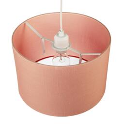 Rackhams Chic Designer Peach Palazzo Textured Linen Fabric Circular Lamp Shade - thumbnail 3