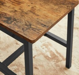 Rackhams Set of 2 Industrial Dining Chairs with Steel Frame and Rustic Brown Particleboard Seats - thumbnail 6