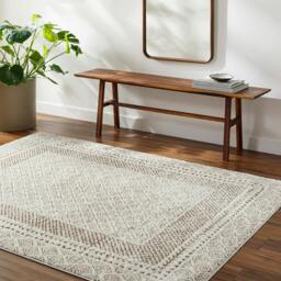 Rackhams Freud-Modern Ivory Brown High Pile Rug - 140 x 200 cm - thumbnail 1