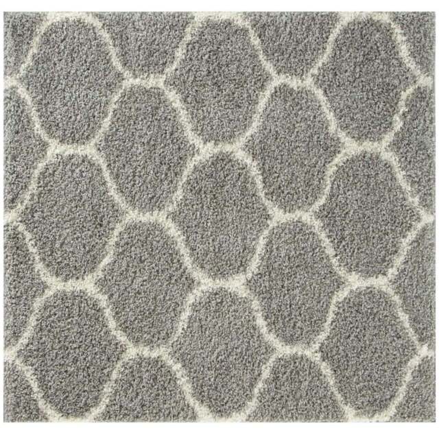 Rackhams Moroccan Grey Shaggy Rug - 610 - 120X120 cm - image 1