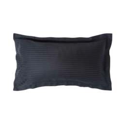 Rackhams Silky 330 TC Egyptian Cotton Satin Stripe Oxford Pillowcase, King Size - Black - thumbnail 1