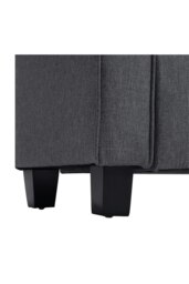 Rackhams Linen Splayed Armrest Storage Ottoman Bench Chaise - Grey - thumbnail 6