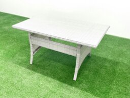 Rackhams Garden Dining Set Outdoor Rattan Furniture Set with Sofa Dining Table 2 Chairs Side Table Light Grey Mixed - thumbnail 5