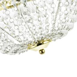 Rackhams Circular Crown Pendant Shade in Polished Gold with Clear Acrylic Beads - thumbnail 3