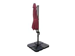 Rackhams 3m Red Octagon Parasol With Cross Base and 65mm Aluminium Pole Sun Shade Garden Outdoor - thumbnail 4