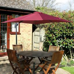 Rackhams 3m Red Octagon Parasol With Cross Base and 65mm Aluminium Pole Sun Shade Garden Outdoor - thumbnail 1