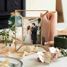 "Rackhams Anjana Recycled Glass and Gold Metal Photo Frame - 7"" x 5""" - thumbnail 3