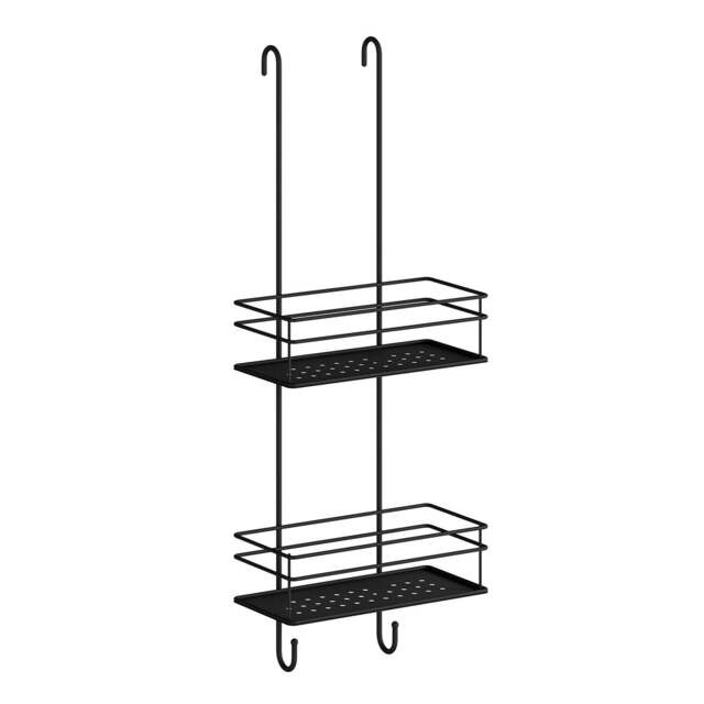 Rackhams Matt Black Stainless Steel Double Hanging Shower Basket - image 1