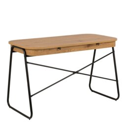 Rackhams Blueton Office Desk with 2 Drawers in Black and Oak - 1 - Black and Natural - 60 - thumbnail 3