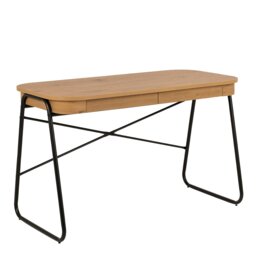 Rackhams Blueton Office Desk with 2 Drawers in Black and Oak - 1 - Black and Natural - 60